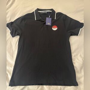 BNWT men’s black Cavalli Class polo size large.